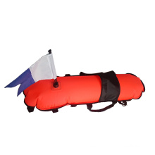 Spearfishing Diving Torpedo Float with Oral Inflatable surface marker buoy & Dive Flag